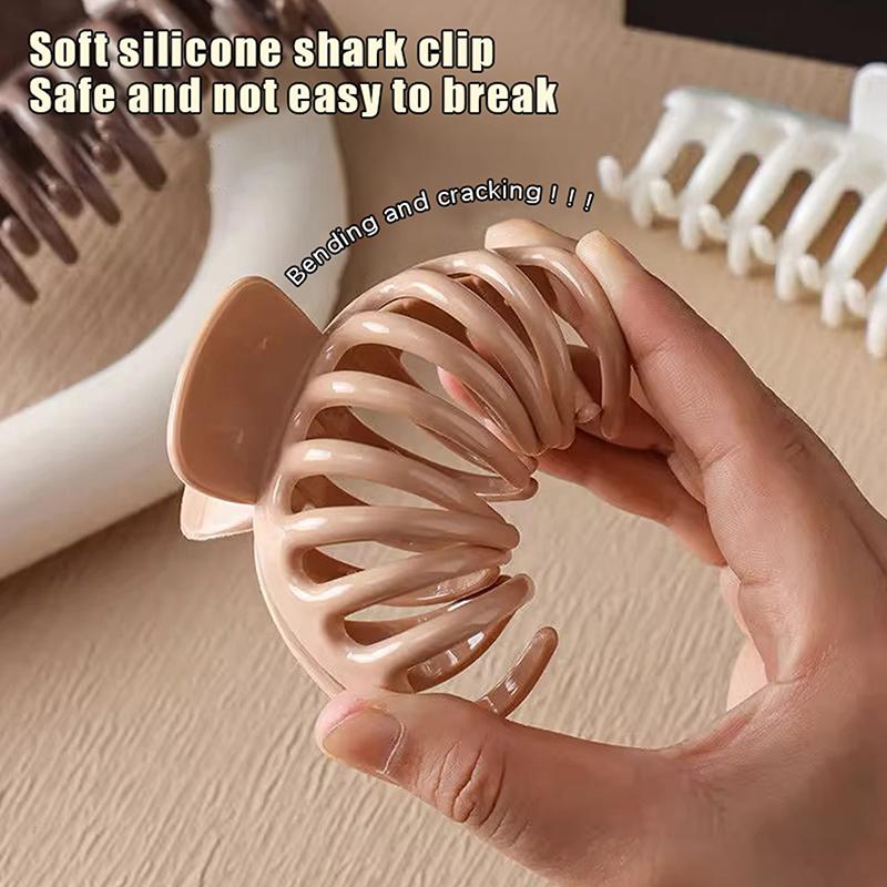 Soft Silicone Hairpin Shark Clip Hairpin Soft Anti-Collision Back Head Clip Anti-Fall Durable Butterfly Keel Clip