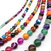 Multicolor Stripe Agates Stone Round Beads 15"Strand Smooth Loose Spacer Beads 4/6/8/10/12mm for Jewelry Making DIY Bracelets Accessories