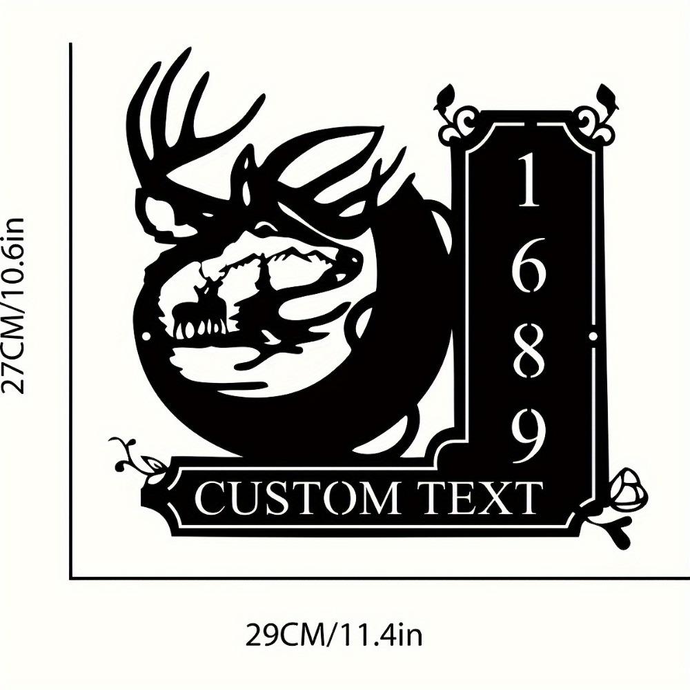 Metal Wall Art Deer Mountain Scene Handmade House Sign Custom Name ID Tag Door Decor
