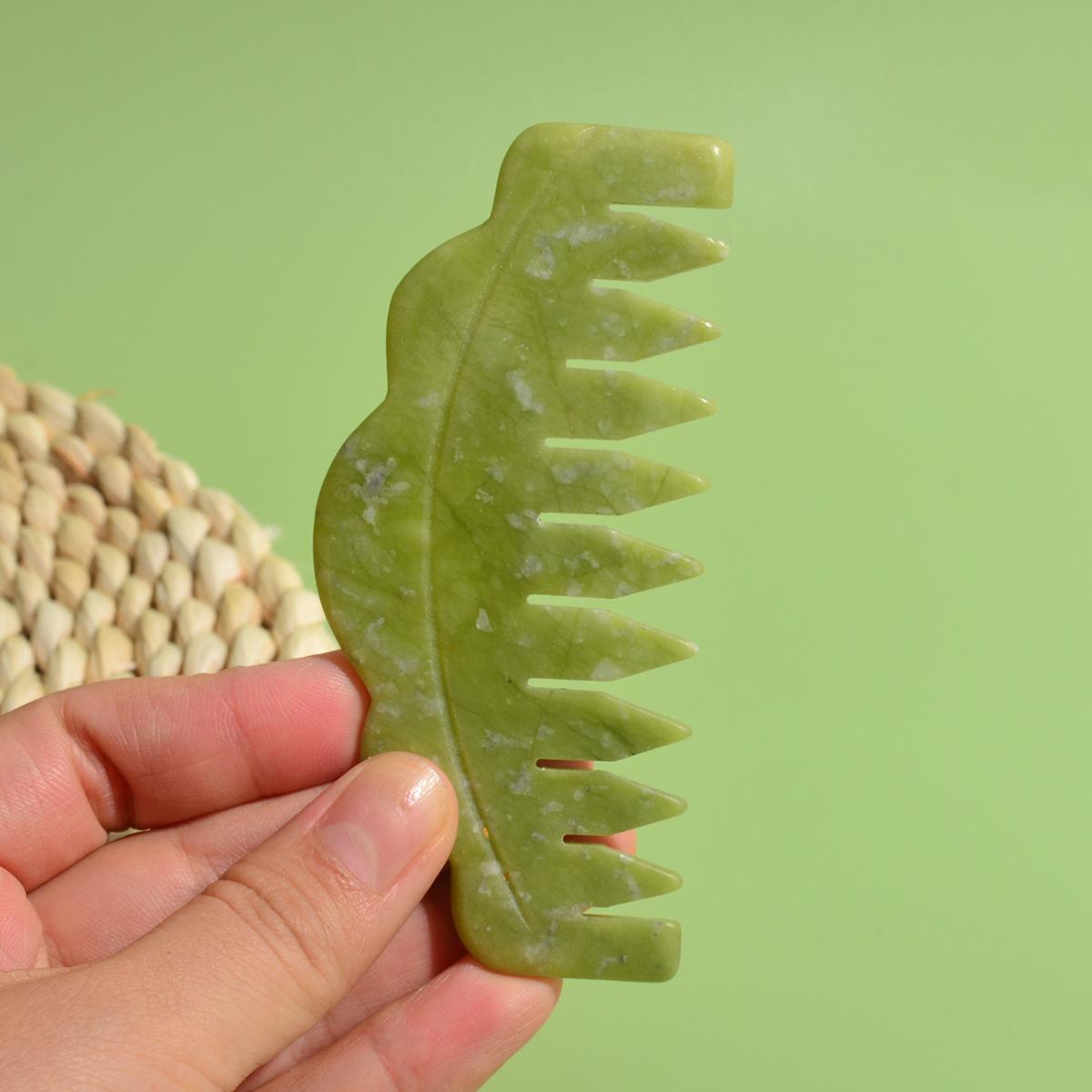 1 Pcs Jade Comb Women s Head Care Massage Smooth Green Phoenix Jade Massage Comb Jade Massage Comb Healthy Care Tools зелёный