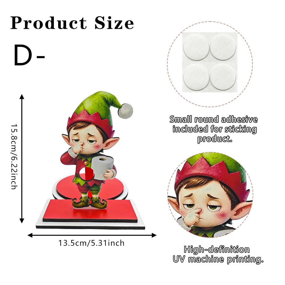Christmas Tissue Holder Ornament Snowman Reindeer Santa Claus Festive Wooden Atmosphere Decoration Item