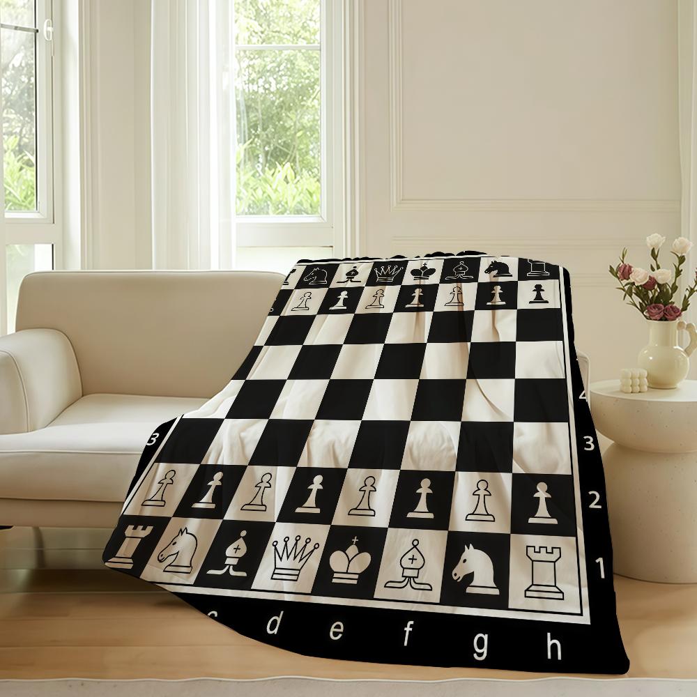 

Fashion print Chessboard Blanket For Sofa Office Bed Plane Travel Sleep Read Relax Camping Soft And Warm 30x40in