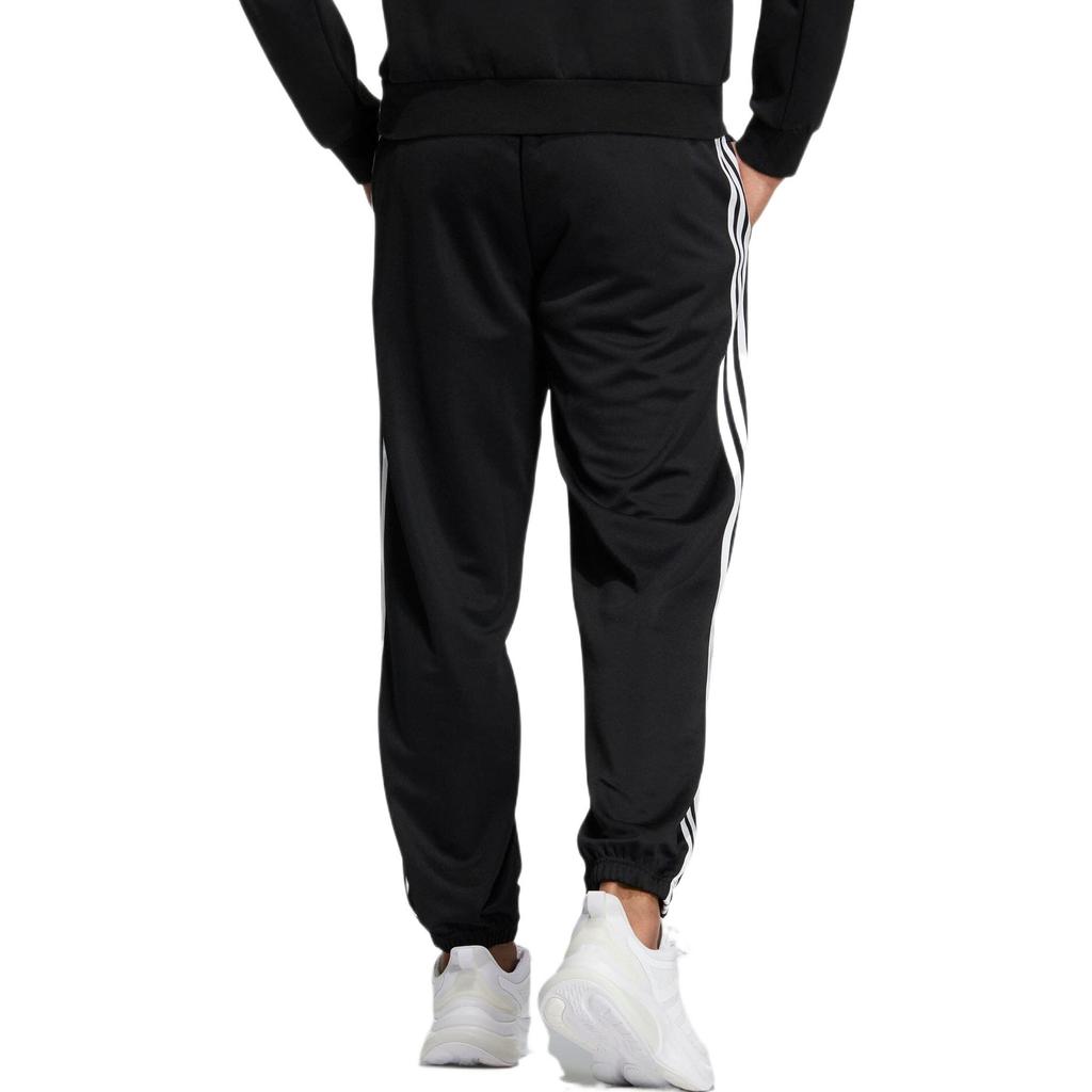 adidas Side Stripe Elastic Waist Joggers Unisex Bottoms Black IB0247