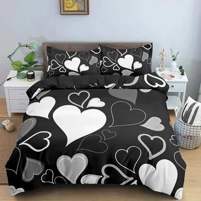 Ensemble de Literie 3D Luxe Housse de Couette Taie d'Oreiller Motif Amour Taille TwinQueenKing Chambre à Coucher Pour Garçons Literie