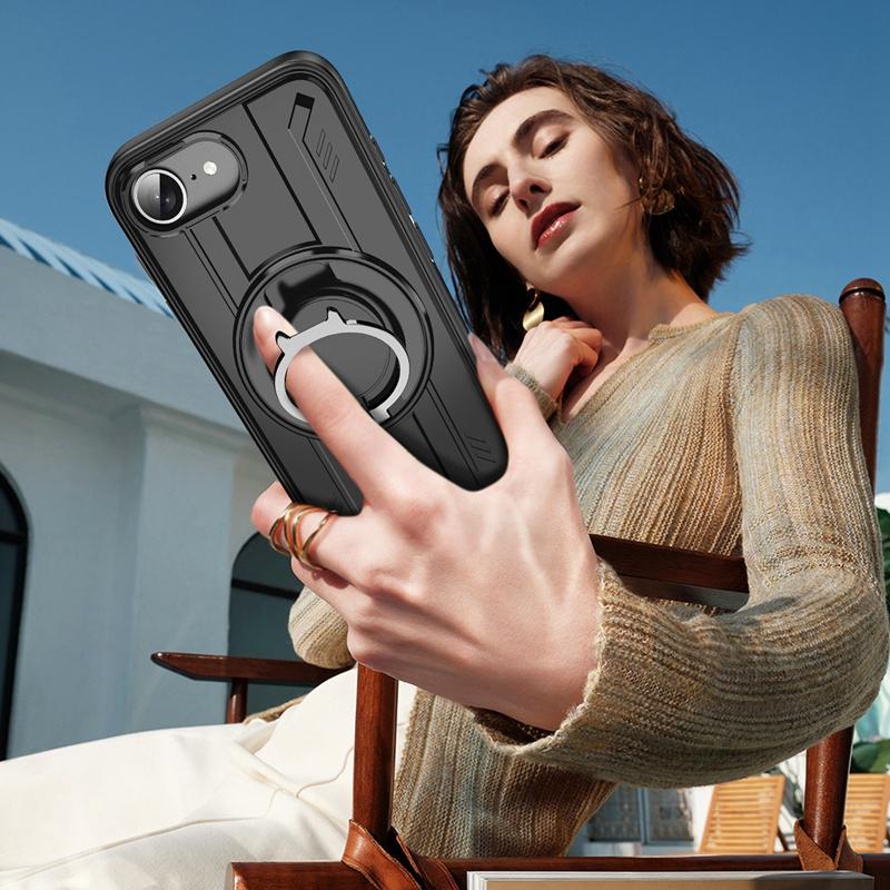 Armor Magnetic Ring Shockproof Case For Iphone 17 Air 16e 16 15 14 13 12 11 Pro Max Plus Camera Protect Cover