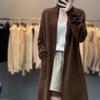 Autumn and Winter Women's Cardigan Long Sleeve Sweater Solid Color Loose Warm Knitwear Female Long Coat