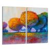 Plaque de protection en verre pour cuisinière 2x30x52 Arbres