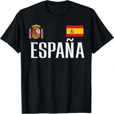 Španělsko Vlajka Espana Fotbal Fotbalový Fanoušek Muži Ženy Děti Tričko(1)