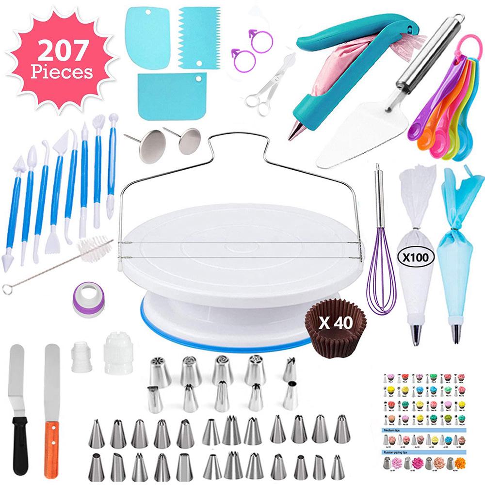 17-Piece Cake Decorating Set with Piping Bag, Cream Gun, and Nozzle Set