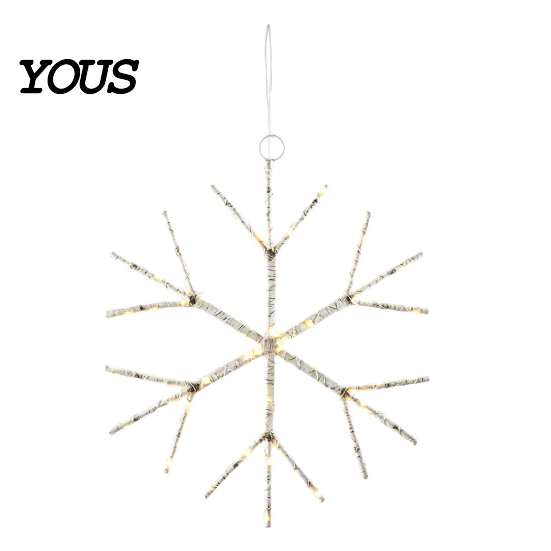 Christmas Wall Hanging Lights Lighted Snowflake Decoration, LED Shaped Wooden Tree Winter Seasonal Room Decorations Branch Light for Window