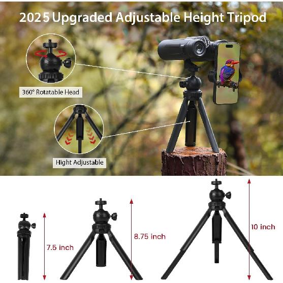 usogood 12x42 Binoculars for Adults High Powered with Upgraded Tripod and Phone Adapter - HD Easy Focus Compact Binoculars for Bird Watching Travel