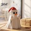 Adorno de Fantasma Lindo Portalápices de Navidad con Gorro de Santa Organizador Divertido de Escritorio Accesorio de Foto Espeluznante para Fiestas Estatua de Halloween para Mesa Decoración para el Hogar
