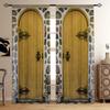 Moroccan Style Vintage Farm Wooden Barn Door Girls Window Curtains For Kids Bedroom Living Room Bathroom Kicthen Door Home Decor