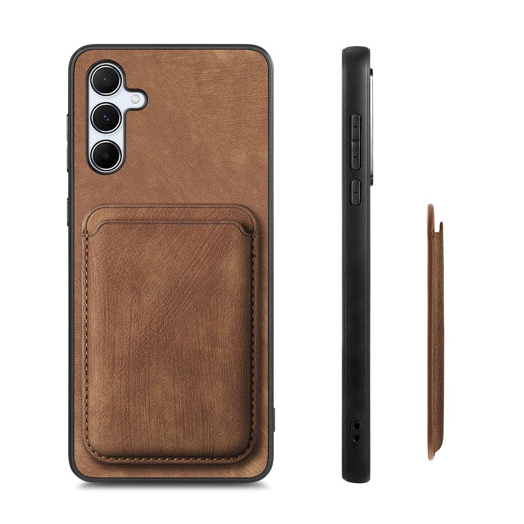 For Samsung Galaxy A55 5G Magnetic Case Leather Back Cover with Detachable Card Holder