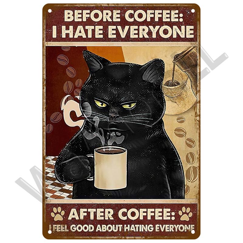 Metal Signs Vintage Cafe Signs Wall Decor Funny Posters Retro Plaques Painting Coffee Bar Sign Tin Signs Home Wall Decor Art