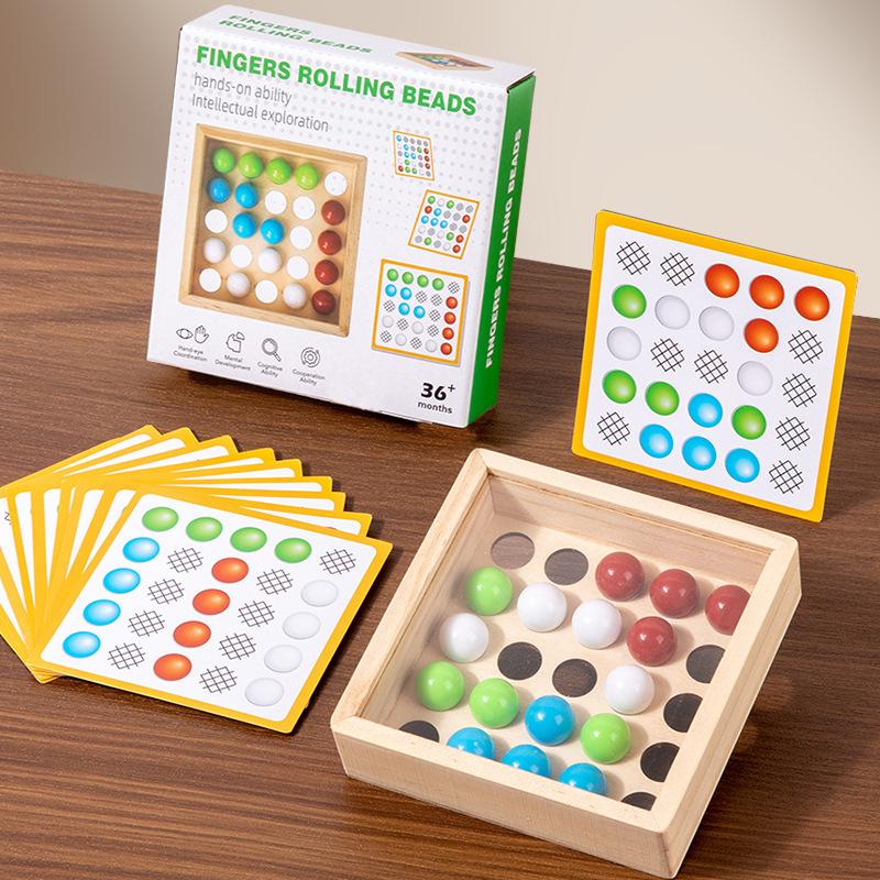 Holz Fingerroller Spielzeug für Kinder: Konzentration, Logik und Feinmotorik fördern