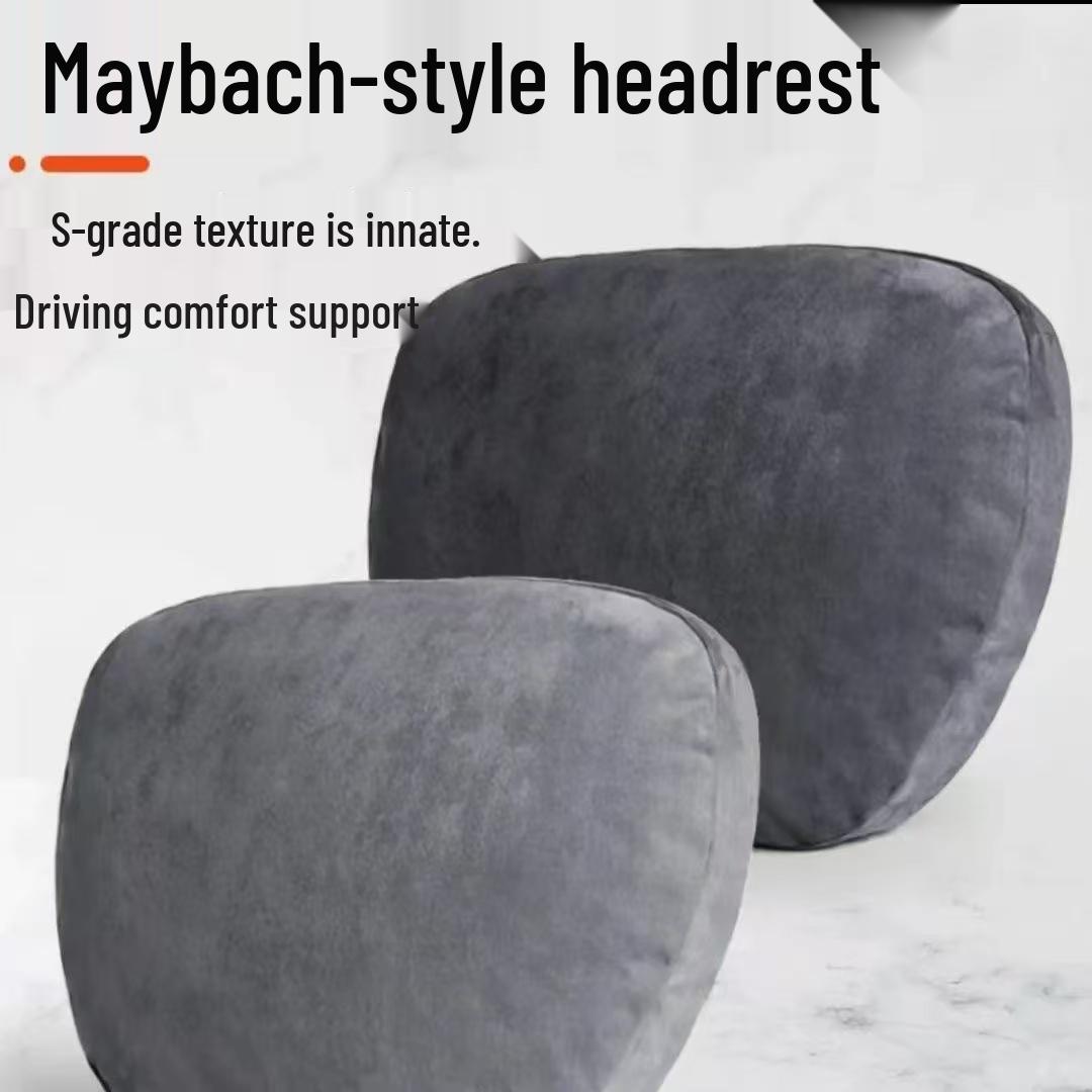 Maybach S-Class Luxury Car Headrest: Universal Soft Neck Pillow, Skin-Friendly, Premium Craftsmanship Orange headrest x1 + lumbar support x1