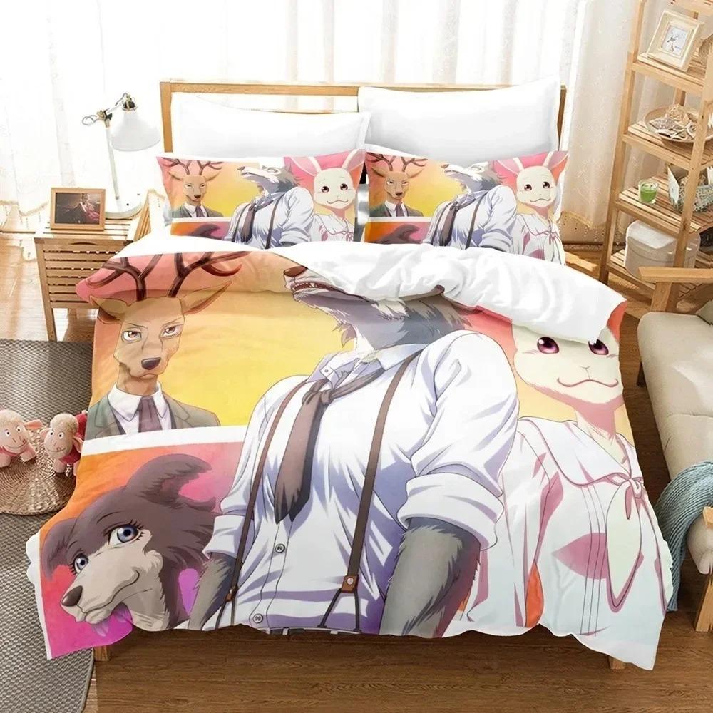 Comforter 3D Print Beastars Anime Bedding Set 3D Printed Suitable For Bedroom Kids Home Textile