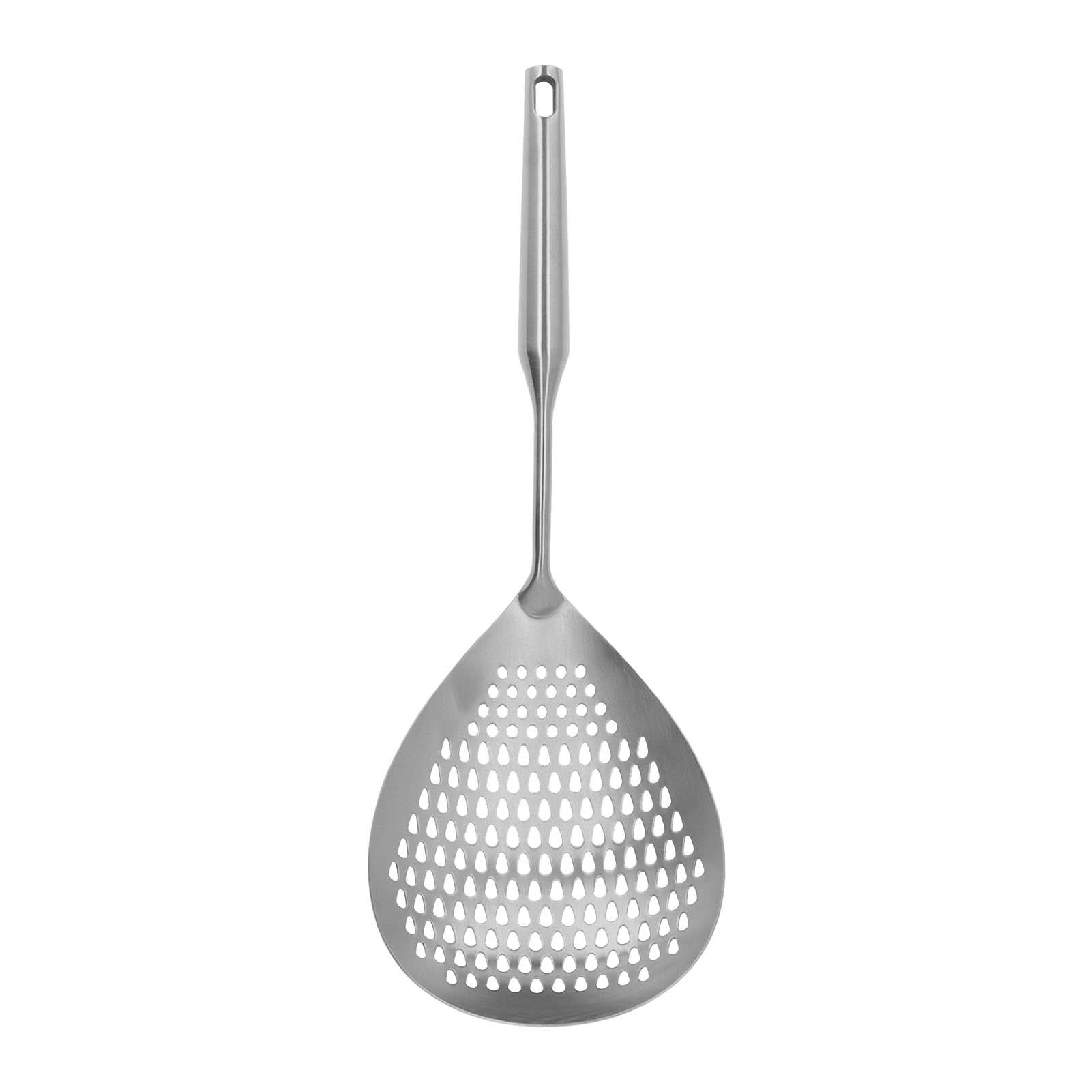Skimmer Ladle 304 Stainless Steel Food Grade Long Handle Large Flow Skimmer Spoon For Kitchen серебряный