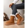 Thick-soled Warm Snow Boots Women's 2025 Winter New Plus-size Muffin with Fleece and Thickened Wool Mouth Mid-tube Cotton Shoes