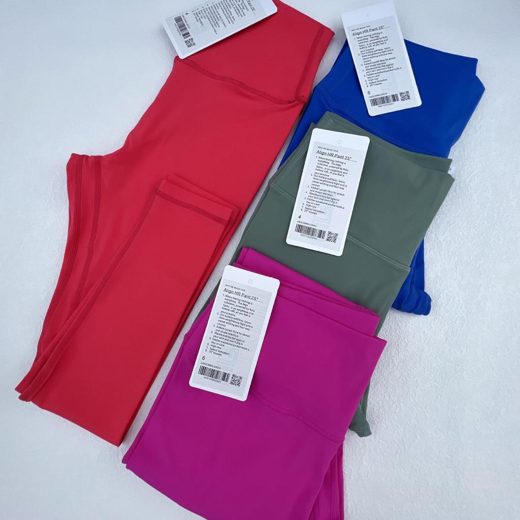 LULU Women's High-Waist Yoga Leggings with Pocket for Long-Leg Look