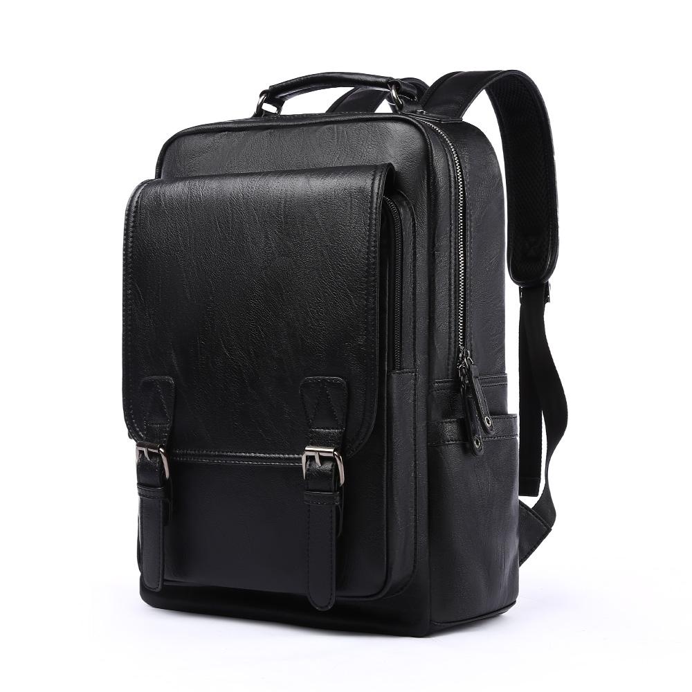 MATE ELAN Vintage Business Leather Backpack For Men Women Work Commuter Travel Casual 15.6 Inch Laptop School Bag Daypack