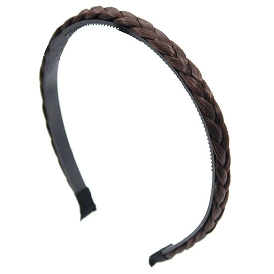 Headband Delicate Solid Color Twisted Wig Design Synthetic Hairband for Party