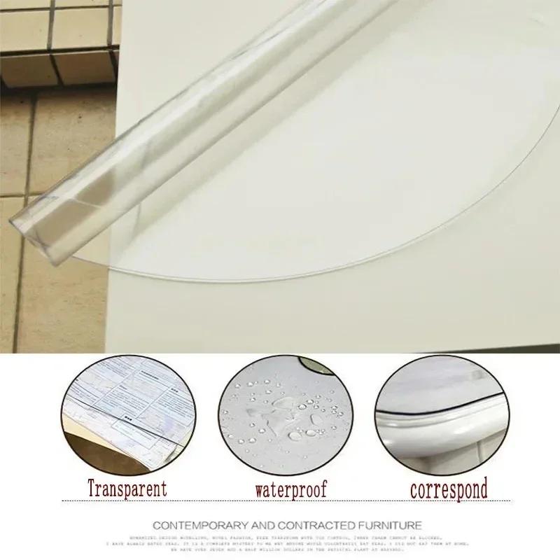 Soft Round Tablecloth Transparent PVC Waterproof Oilprpoof Living Room Dining Tables Kitchen Desk Protector Home Decor
