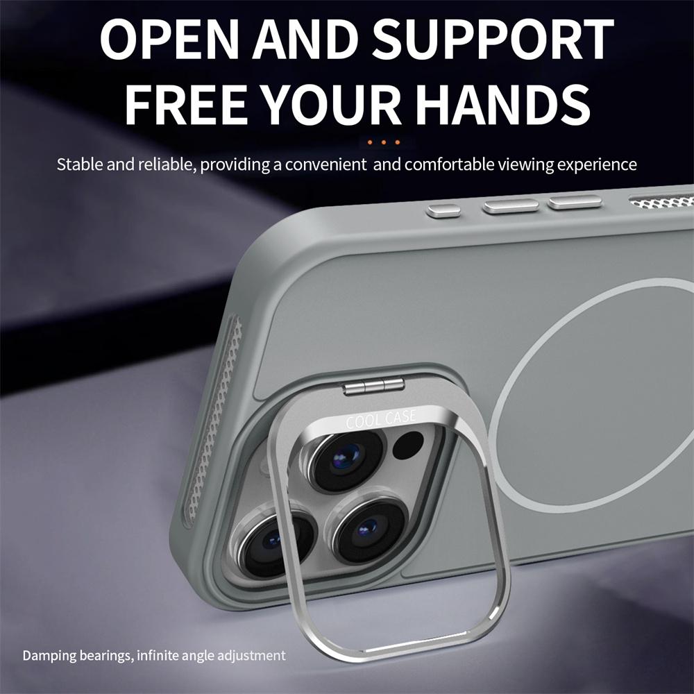 Luxury Magnetic Shockproof Phone Case for iPhone 15 14 13 12 11 16 Pro Max Plus 16E Liquid Silicone Stent Protection Cover Funda