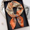 Luxury  Neckerchief Silk Feeling Scarf For Women Design Hair Bands Satin Square Headscarf Ribbon Lady Wrist Hand Wrap Shawl
