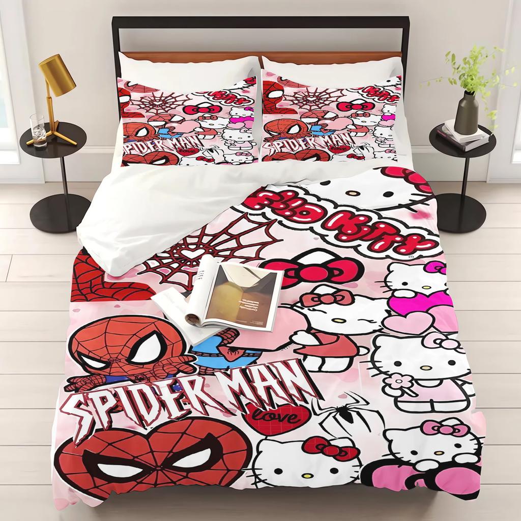 Marvel Spider Man anime Home Bedroom Comforte Nordic polyester material suitable for children and adults 3-piece set