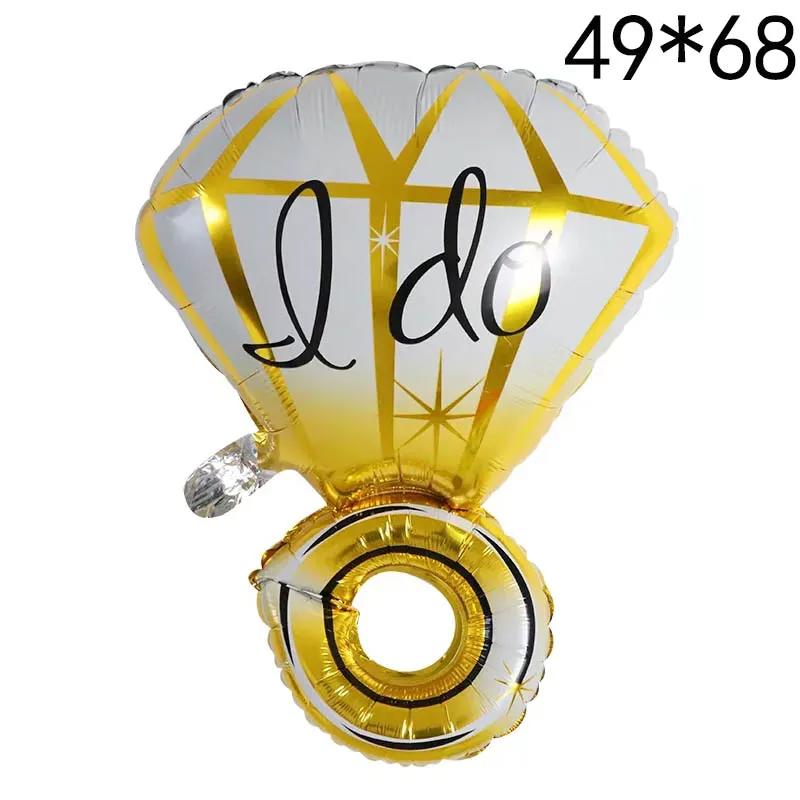 Diamond Ring Balloon Valentine's Day Proposal Balloon Wedding Room Decoration Diamond Ring Aluminum Film  Balloon