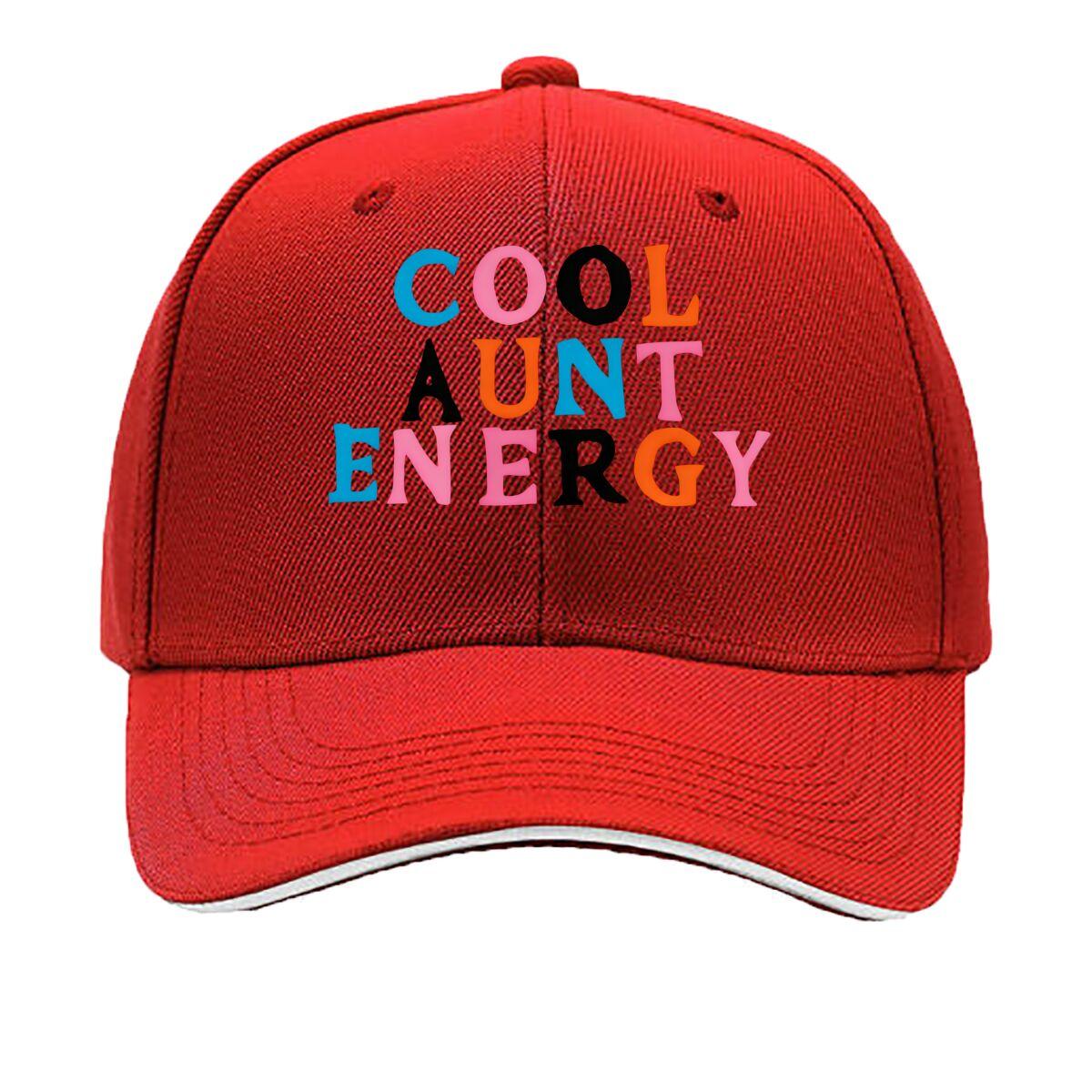Cool Aunt Energy Beige Cap with Multicolor Embellished COOL AUNT ENERGY Lettering  Adjustable Sna Sandwich Baseball Cap One Size