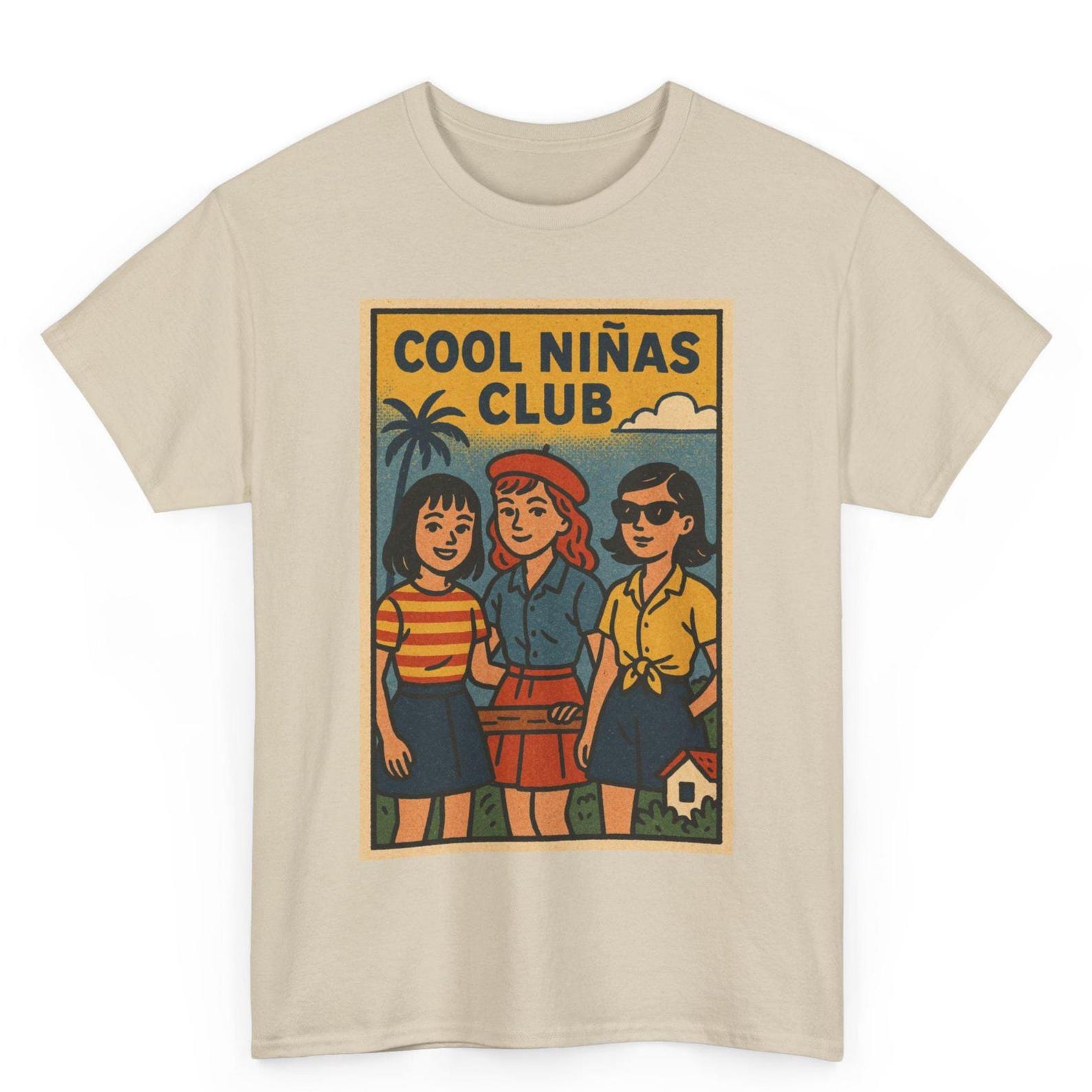 Twin Niñas Club T-Shirt: Retro Comic Latina Power Tee XL