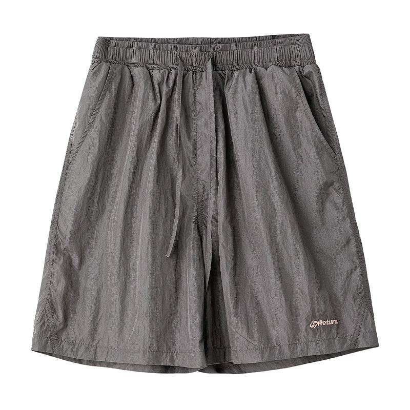 Summer Casual Loose Beach Sports Shorts Comfortable Solid Color Thin Section Five Pants