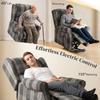 Power Lift Recliner Chair with Vibration Massage, Heat, Checked Lift Chair with Remote, Side Pockets, Grey