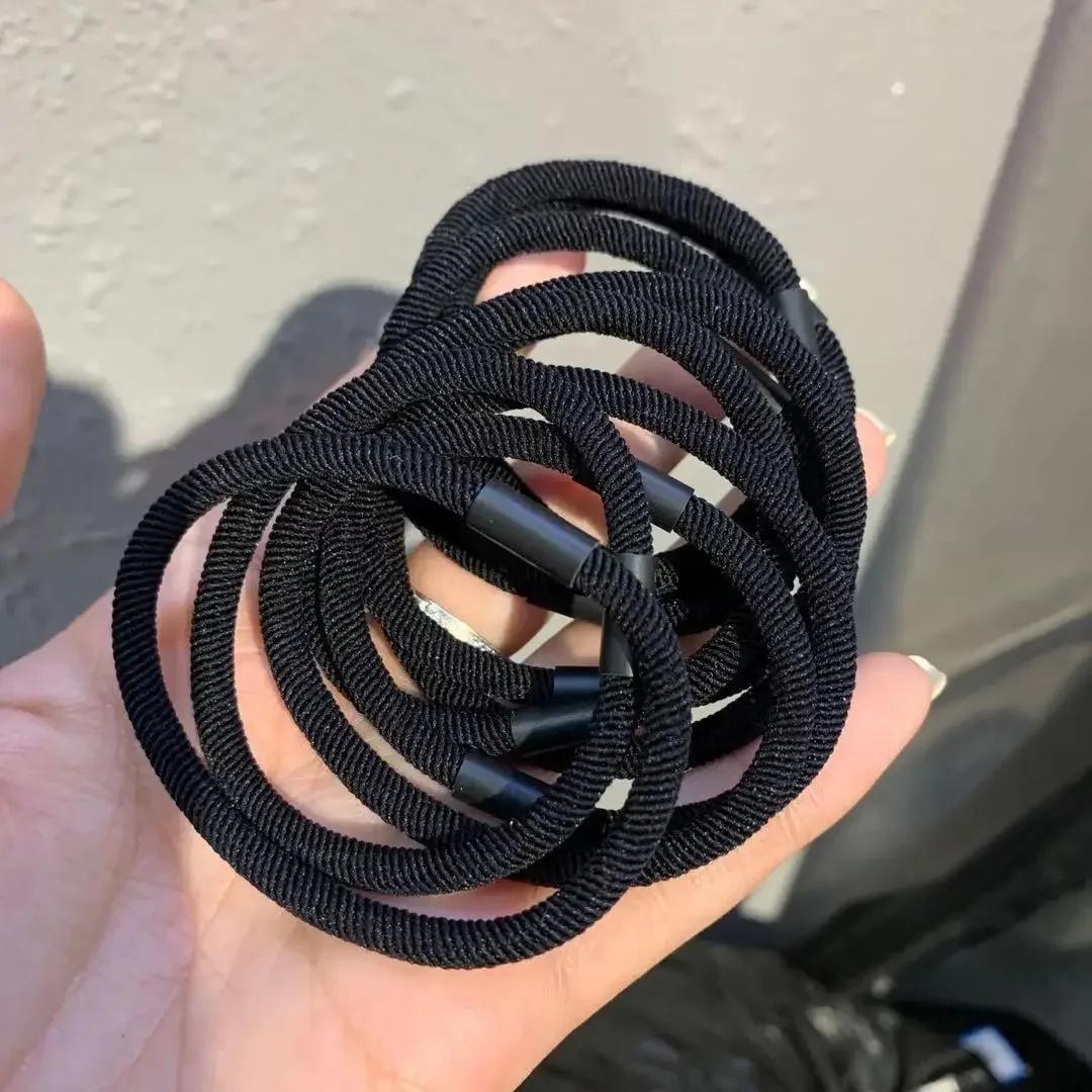 

10 шт./набір Товсті гумки для волосся Візерунок гвинтової нитки Пов язка на голову Еластичні Міцні Гумки для волосся Жіночі Аксесуари для укладання волосся Молочно-кавовий Новий чорний