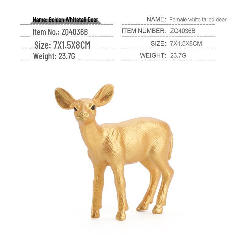 Simulated Christmas Reindeer and White-Tailed Deer Ornament Set