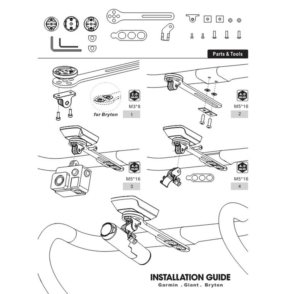 Bicycle Speedometer Bracket Multifunctional Carbon Fiber Motion Camera Bracket Compatible For Garmin Bryton