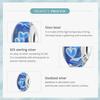 BAMOER Modré srdce Murano kúzlo korálky pre ženy Výroba šperkov 925 Sterling Silver Prívesok na originálne náramok DIY príslušenstvo