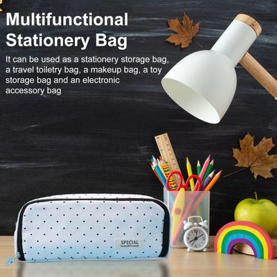 Großes Mäppchen Canvas Make-up-Tasche mit Reißverschluss Mehrere Fächer Stiftetasche Leichtgewichtiger Stifte-Organizer