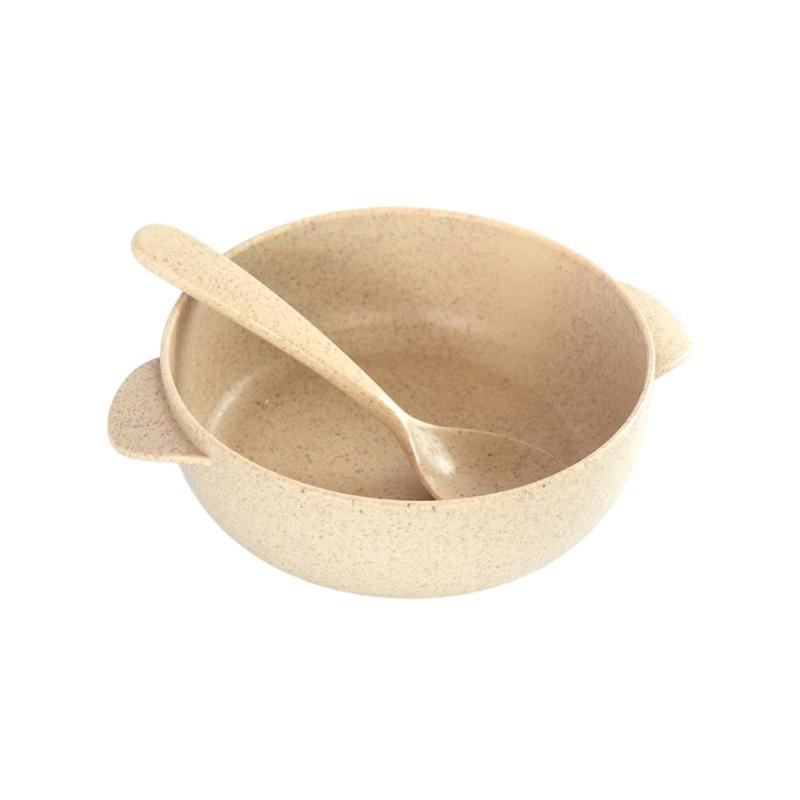 Детская миска из пшеничной соломы, толстостенная, ударопрочная, термостойкая, для ежедневного питания, пикников на природе, незаменимая бежевый