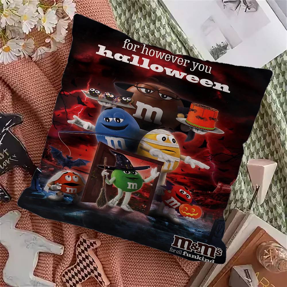 Classic M_M&M Chocolate Pillow Anime Pillow Sofa Bed Head Pillow Cover Cushion Cover 45X45 Cm Fashion
