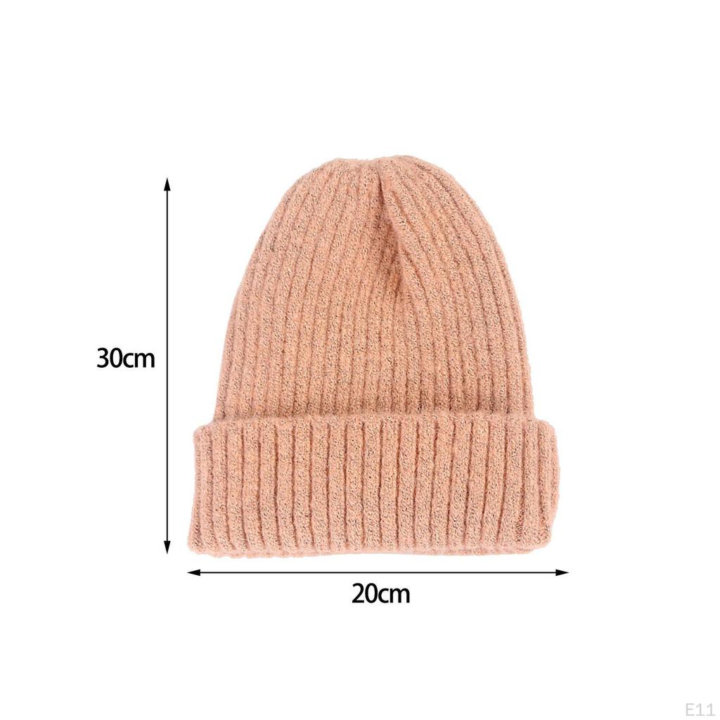 Knitted Winter Hat Beanie Soft Roll Up Edge Hats for Casual and Formal Occassion, a Size
