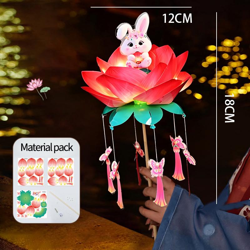 Mid Autumn Festival Lantern Palace Shape DIY Lantern Handmade Luminous Lamp Holiday Hanging Light Decor Birthday Gift Lanterns
