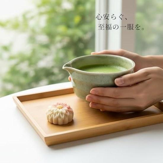 Matcha set 6 pieces chasen (bamboo whisk) hyakuhon-dachi (whisk holder) bowl chashaku (tea scoop) chasen-tate stand) sieve. Includes teacup spout as