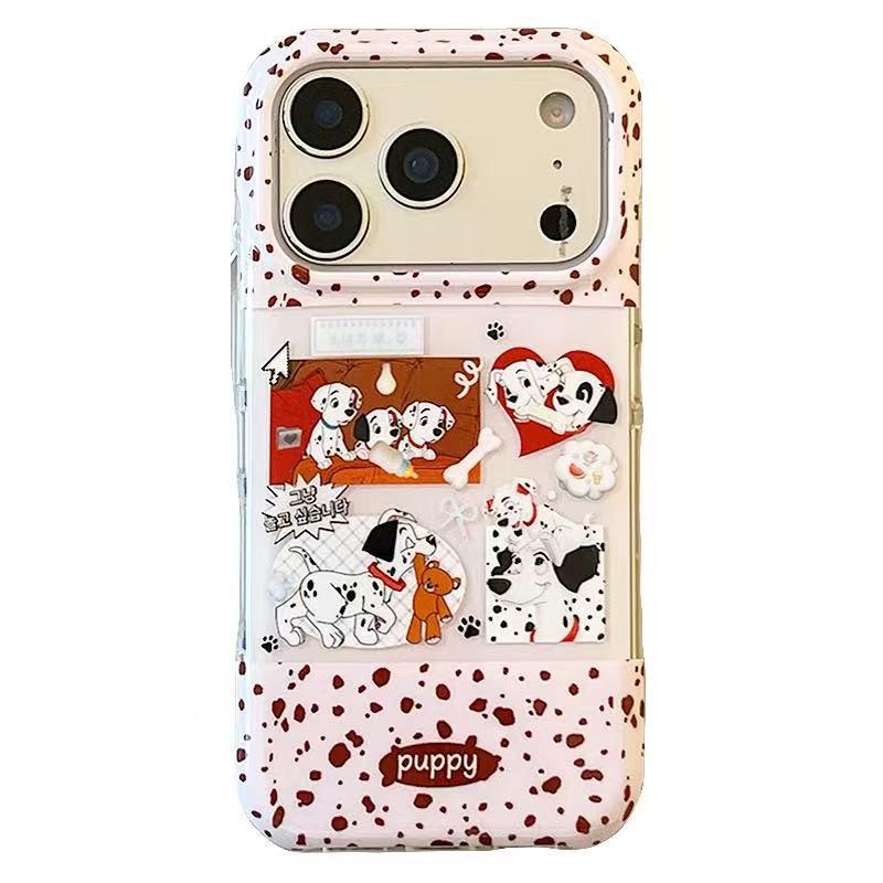 Dalmatian Cartoon Phone Case & Chain for iPhone 17 Pro Max iPhone 15 Pro Max