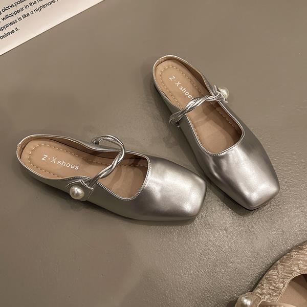 Fashion Shoes Cover Toe Womens Slippers Outdoor Slides Pantofle Flat 2025 Summer Mary Janes Slippers Women Summer Shoes Slides Cover Toe