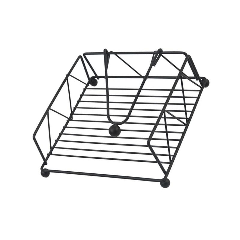  Minimalist Square Napkin Paper Holder Iron Kitchen Storage Solution For Home Office Countertop Decoration
