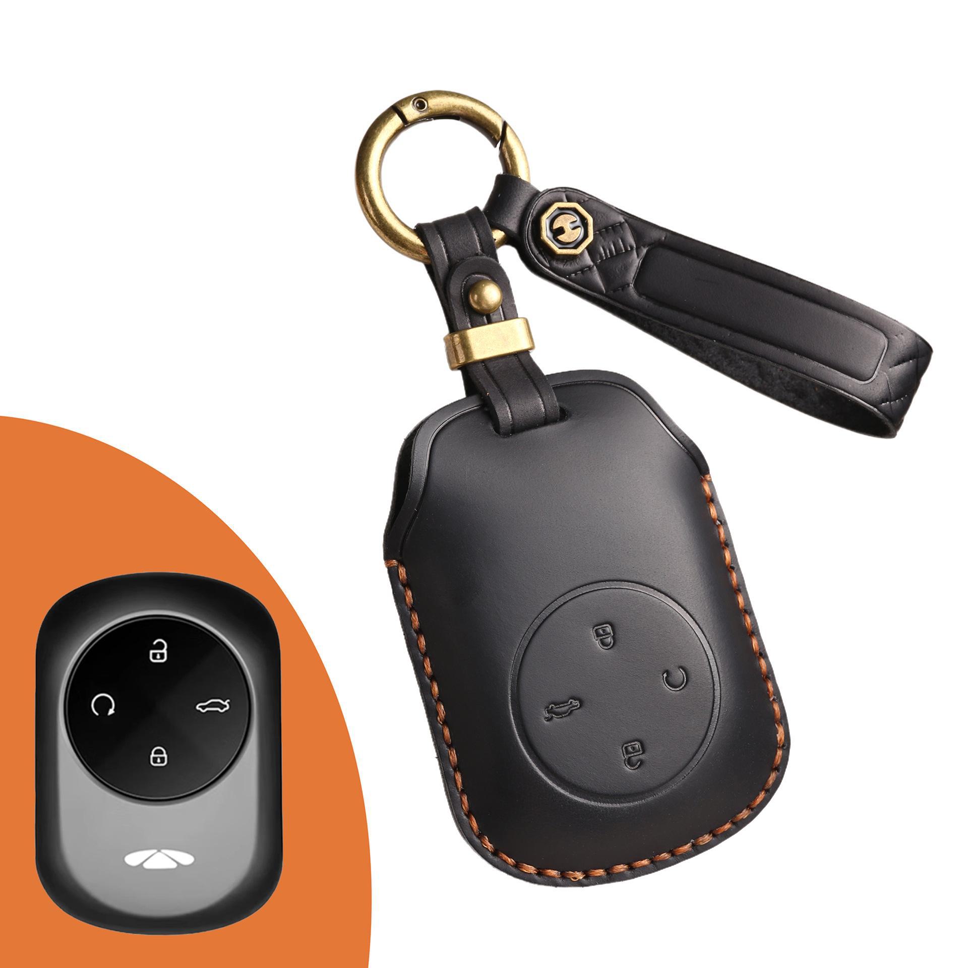 

Чехол для ключа Chery Fengyun T9: Кожаная защита для нового ключа дистанционного управления внедорожника чёрный